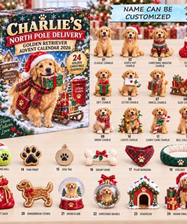 2026 Golden Retriever North Pole Holiday Countdown — 24-Day Acrylic Charm Advent Calendar With Festive Dog Ornaments