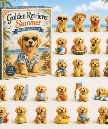 Golden Retriever Summer Advent Calendar 2026 - 24-Day Acrylic Dog Charms, Cute Pup Keepsakes & Gift For Dog Lovers