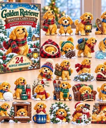 Cozy Golden Retriever Winter Advent Calendar 2026 — 24-Day Acrylic Charms, Festive Dog-Themed Countdown Gift, Limited Edition