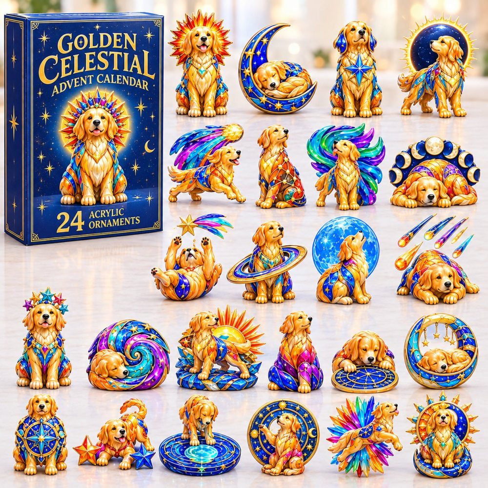 2026 Golden Retriever Zodiac Advent Calendar — 24-Day Acrylic Charm Horoscope Countdown Gift For Dog Lovers, Limited Edition