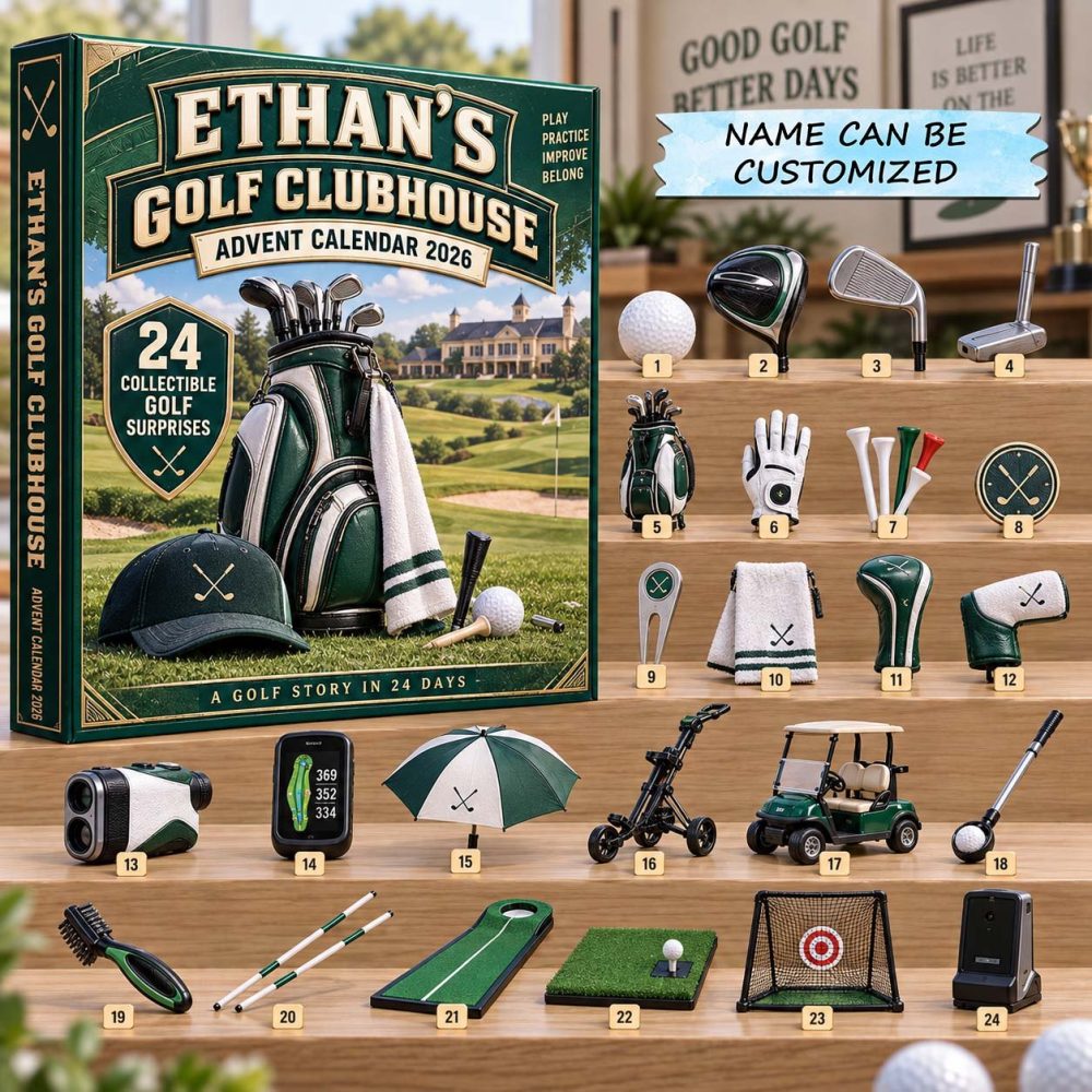 2026 Golf 24-Day Advent Countdown — Acrylic Charm Set For Golfers, Clubhouse Decor & Holiday Gift Ideas