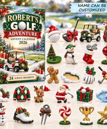 Golf Course Ornament Countdown 2026 — 24 Acrylic Charms, Unique Golfer Advent Gift For Club Members & Coaches