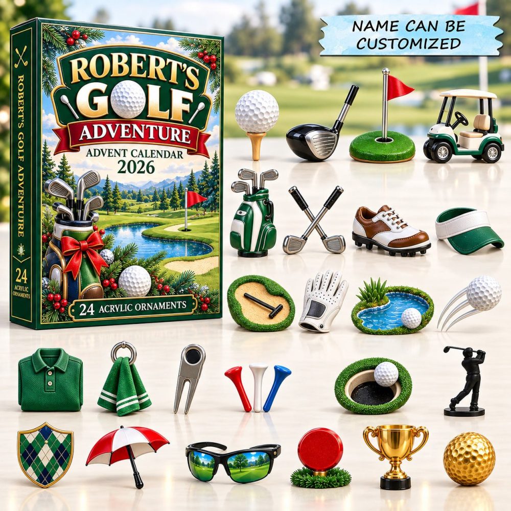 Beginner Golfer Countdown Calendar 2026 — 24 Acrylic Charms, Training Gift With Swing Icons For New Players