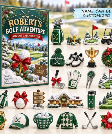 Pro Golfer Countdown Calendar 2026 — 24 Acrylic Golf Charms, Novelty Golfer Gift For Enthusiasts & Clubhouses
