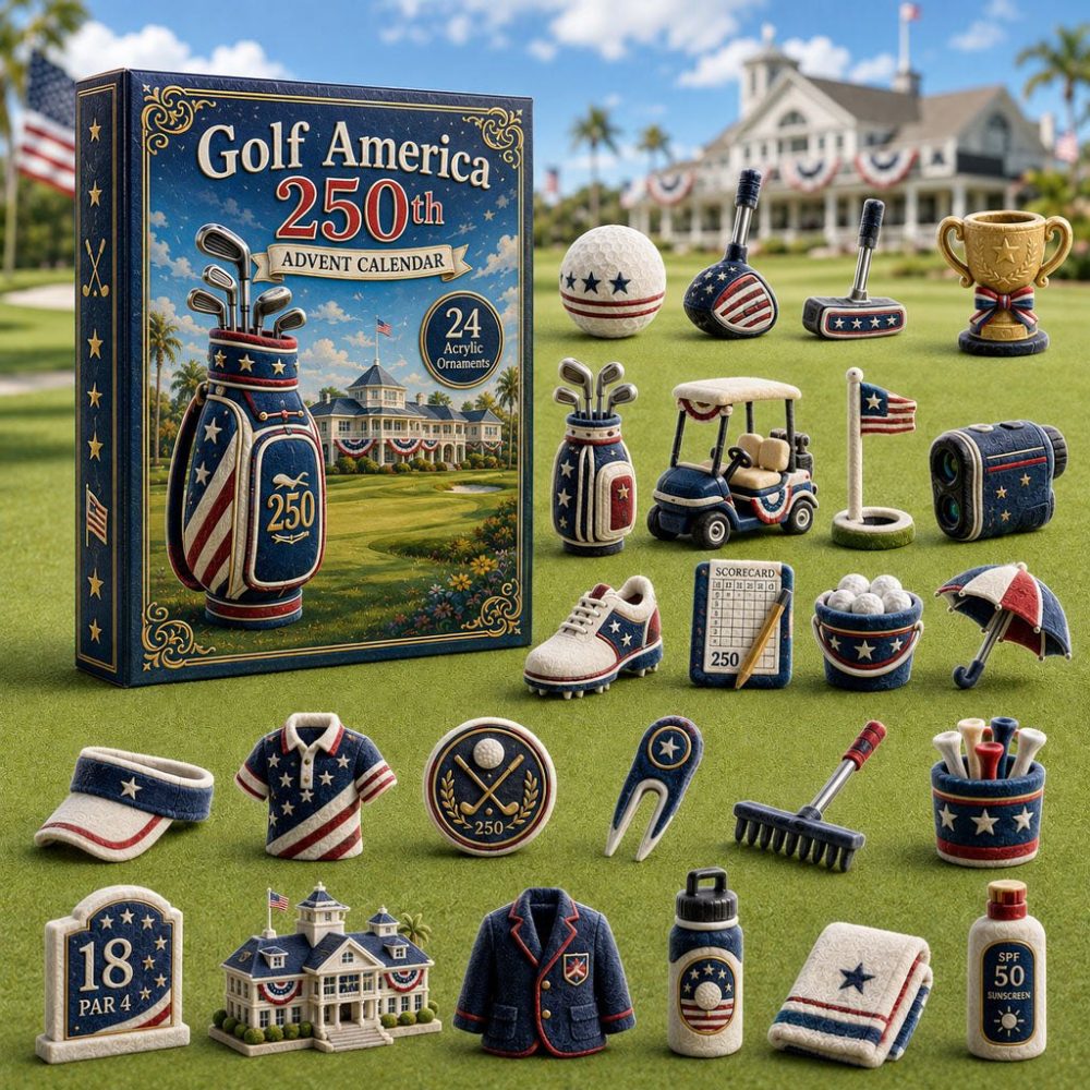 Golf America 250Th Anniversary Advent Calendar 2026 - 24-Day Acrylic Golf Charms Commemorative Keepsakes & Collector Gift