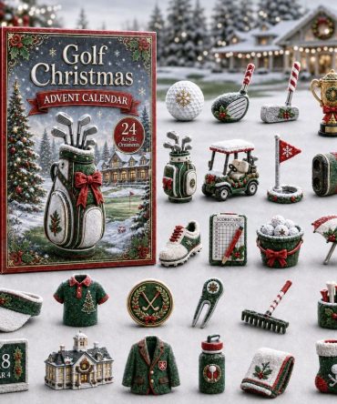 Golf Christmas Advent Calendar 2026 - 24-Day Acrylic Golf Charms, Festive Golf Ornaments & Holiday Gift For Golfers
