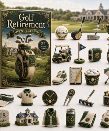 Golf Retirement 2026 Advent Calendar - 24-Day Acrylic Golf Charm Countdown, Retirement Gift For Golfers & Keepsake Box