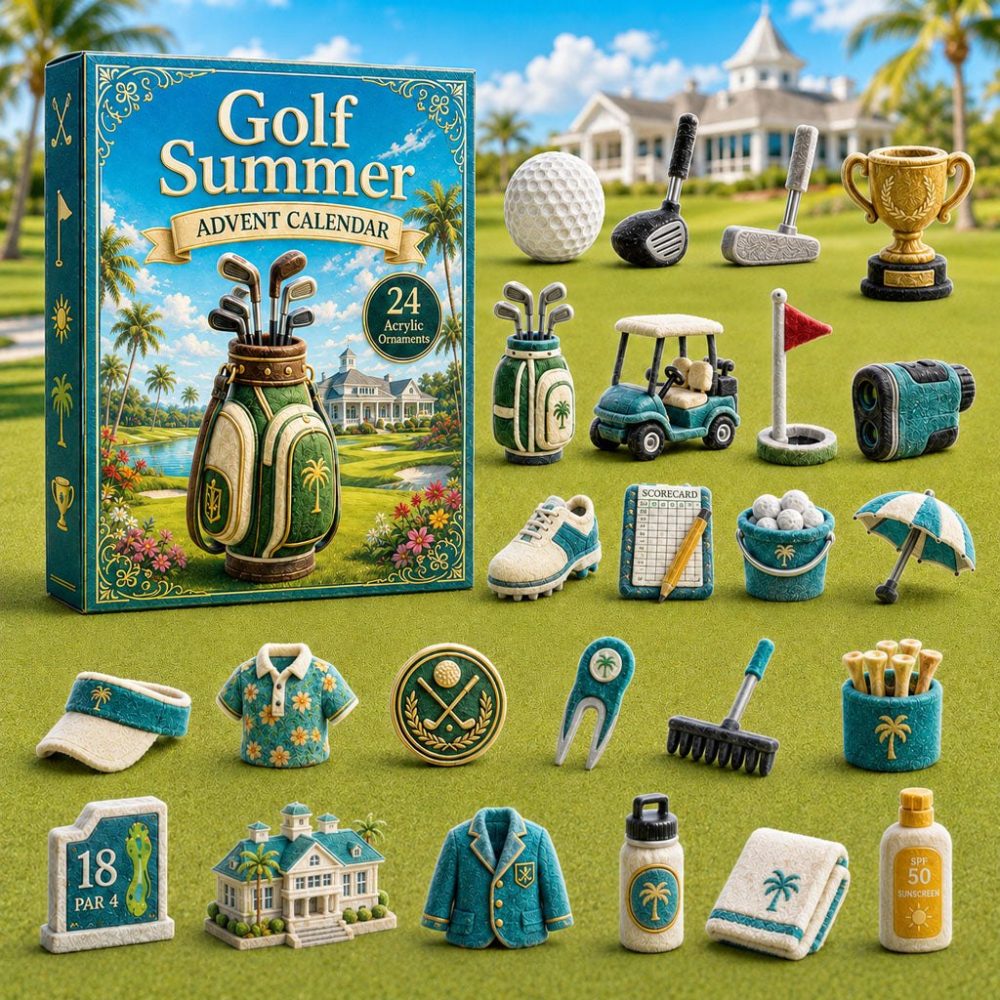 Golf Summer 2026 Advent Calendar - 24-Day Acrylic Golf Charm Countdown, Summer Golf Gifts & Putting-Themed Keepsakes