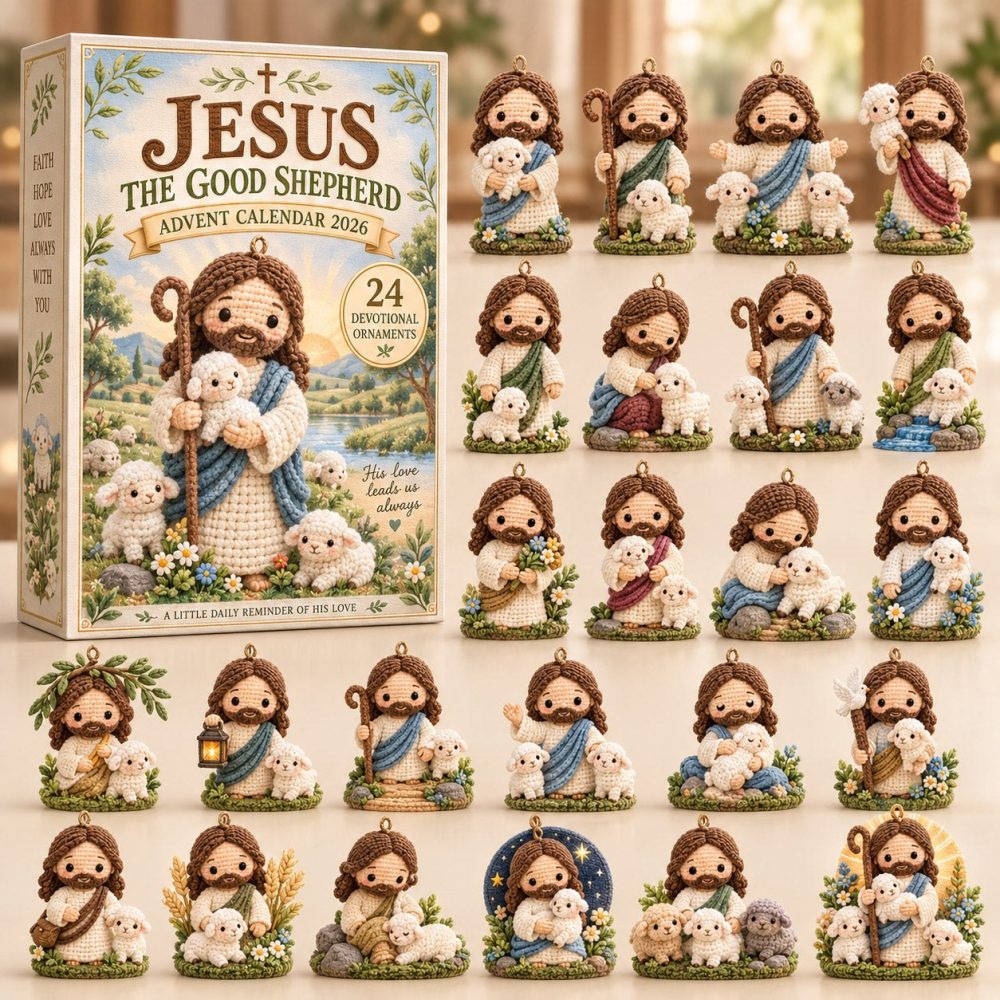 2026 Good Shepherd Advent Countdown — 24 Shepherd & Lamb Acrylic Charms For Faith-Centered Christmas Devotions, Gifts & Family Traditions