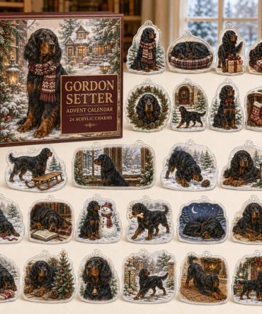 Gordon Setter Holiday Advent Collection — 24 Premium Acrylic Charms, Elegant Countdown Gift For Gordon Setter Admirers