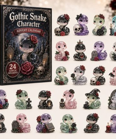 Gothic Snake Advent Calendar 2026 - 24-Day Acrylic Charm Countdown, Dark Aesthetic Jewelry Charms For Edgy Gifts