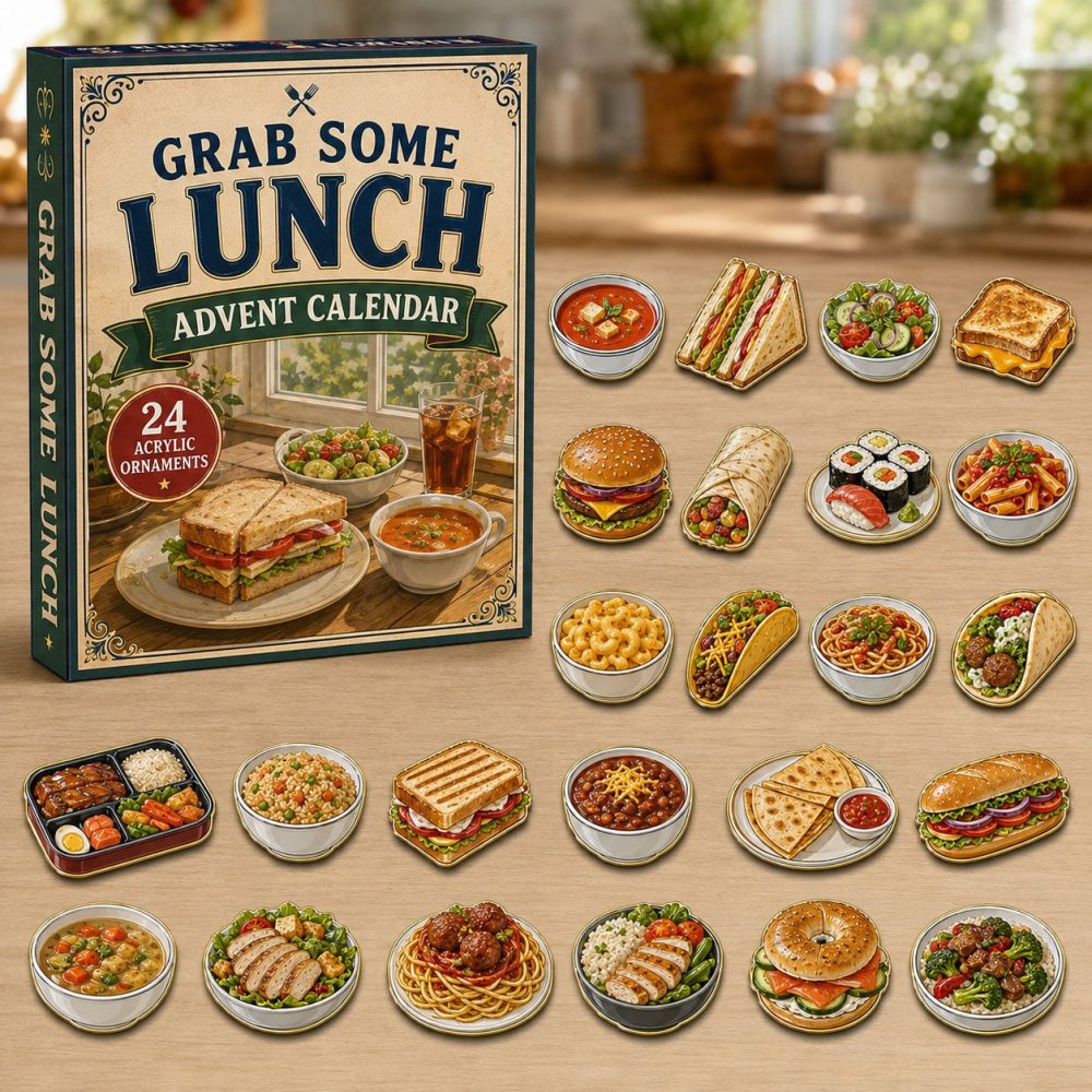 Grab Some Lunch 2026 Foodie Advent Calendar - 24-Day Acrylic Charm Set Of Mini Food Icons, Perfect Gift For Food Lovers