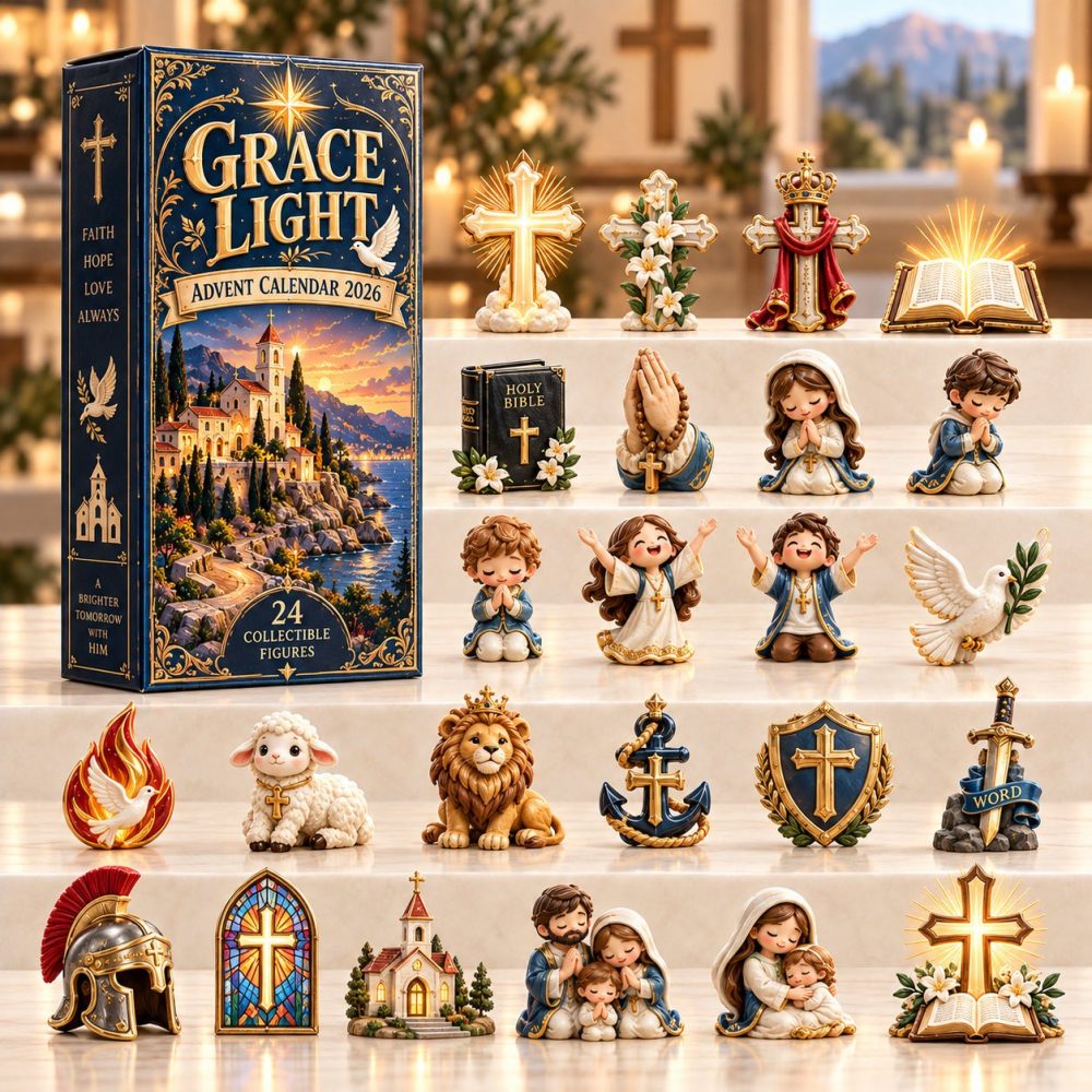 Grace Light 2026 Holiday Devotional Countdown — 24-Day Acrylic Charm Advent Calendar, Uplifting Christian Gift For Christmas