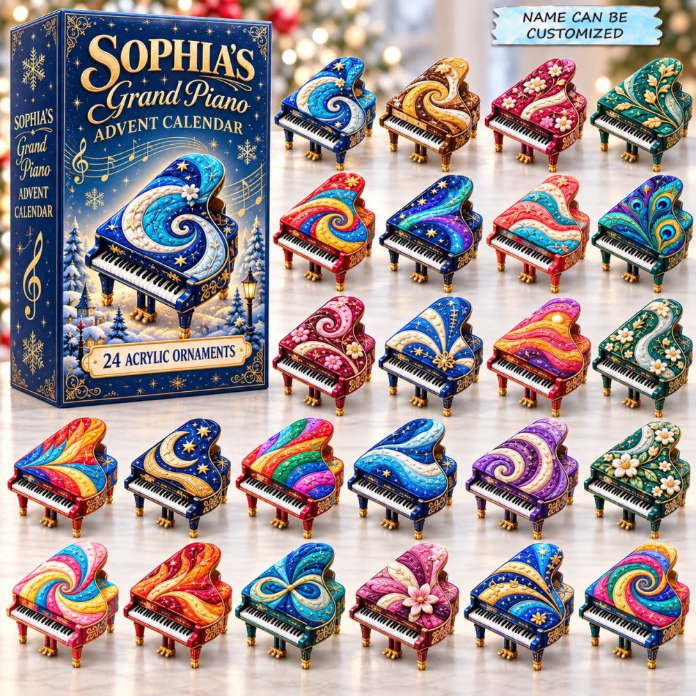 2026 Grand Piano Advent Calendar – 24-Day Countdowns With 24 Acrylic Grand Piano Charms, Luxurious Gift For Musicians