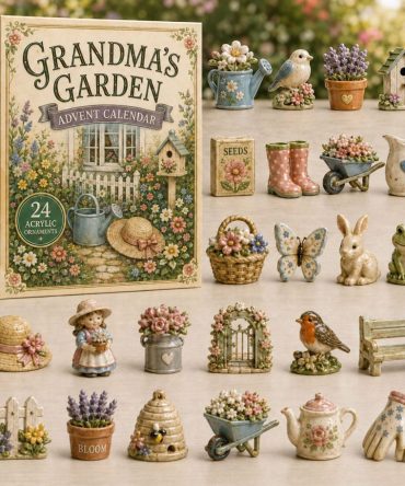 Grandma'S Cottage Garden 2026 Advent Calendar - 24-Day Acrylic Charm Countdown, Rustic Floral Ornaments & Gift Box