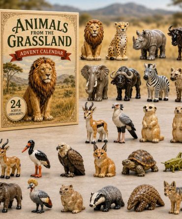 Grassland Animals Advent 2026 — 24-Day Wildlife Countdown With Cute Acrylic Charms, Perfect Kids’ Holiday Gift
