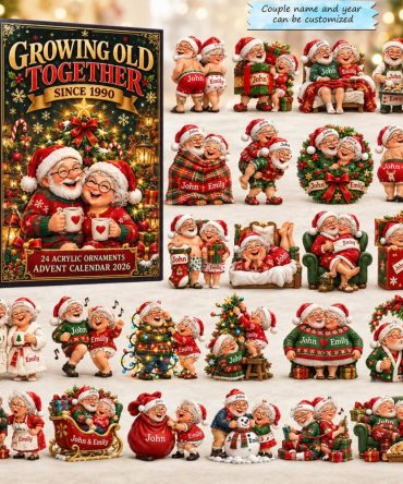 Growing Old Together 24-Day 2026 Love Countdown — Couples Christmas Charm Calendar With Acrylic Keepsakes & Romantic Display Stand