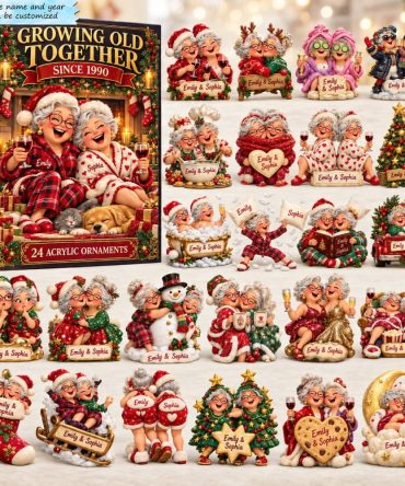 2026 Growing Old Together 'Her Love' Countdown — 24 Acrylic Charm Keepsakes, Romantic Advent Gift For Wife Or Partner