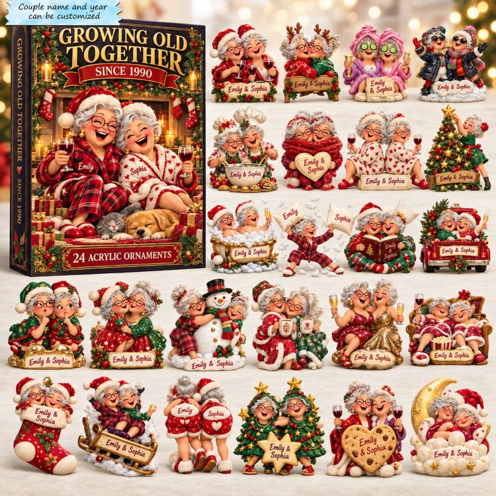2026 Growing Old Together 'Her Love' Countdown — 24 Acrylic Charm Keepsakes, Romantic Advent Gift For Wife Or Partner