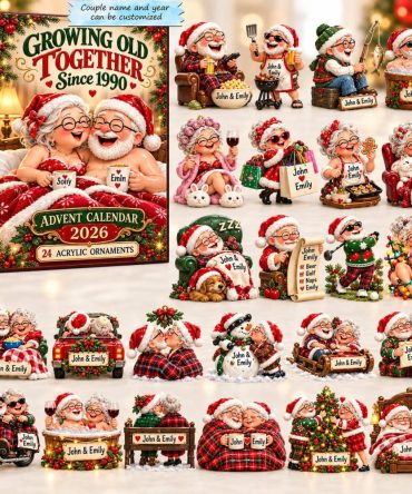 2026 Growing Old Together Holiday Fun Countdown — 24 Acrylic Charm Surprises, Playful Couple'S Advent Gift For Partners
