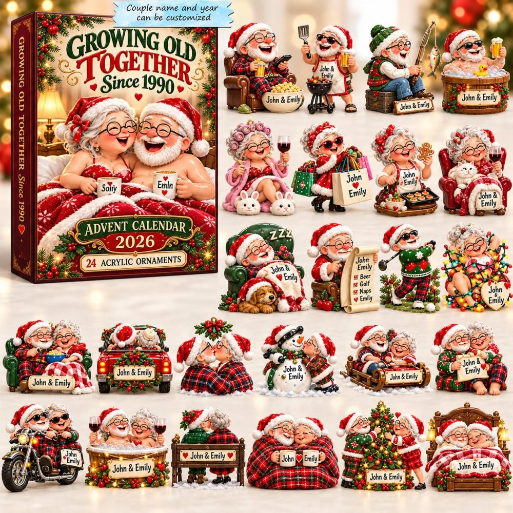 2026 Growing Old Together Holiday Fun Countdown — 24 Acrylic Charm Surprises, Playful Couple'S Advent Gift For Partners