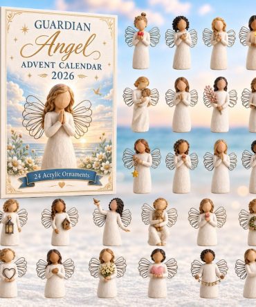 Blue Wings Guardian Angel Advent Calendar 2026 - 24-Day Acrylic Charms, Heavenly Keepsakes & Gift-Ready Display