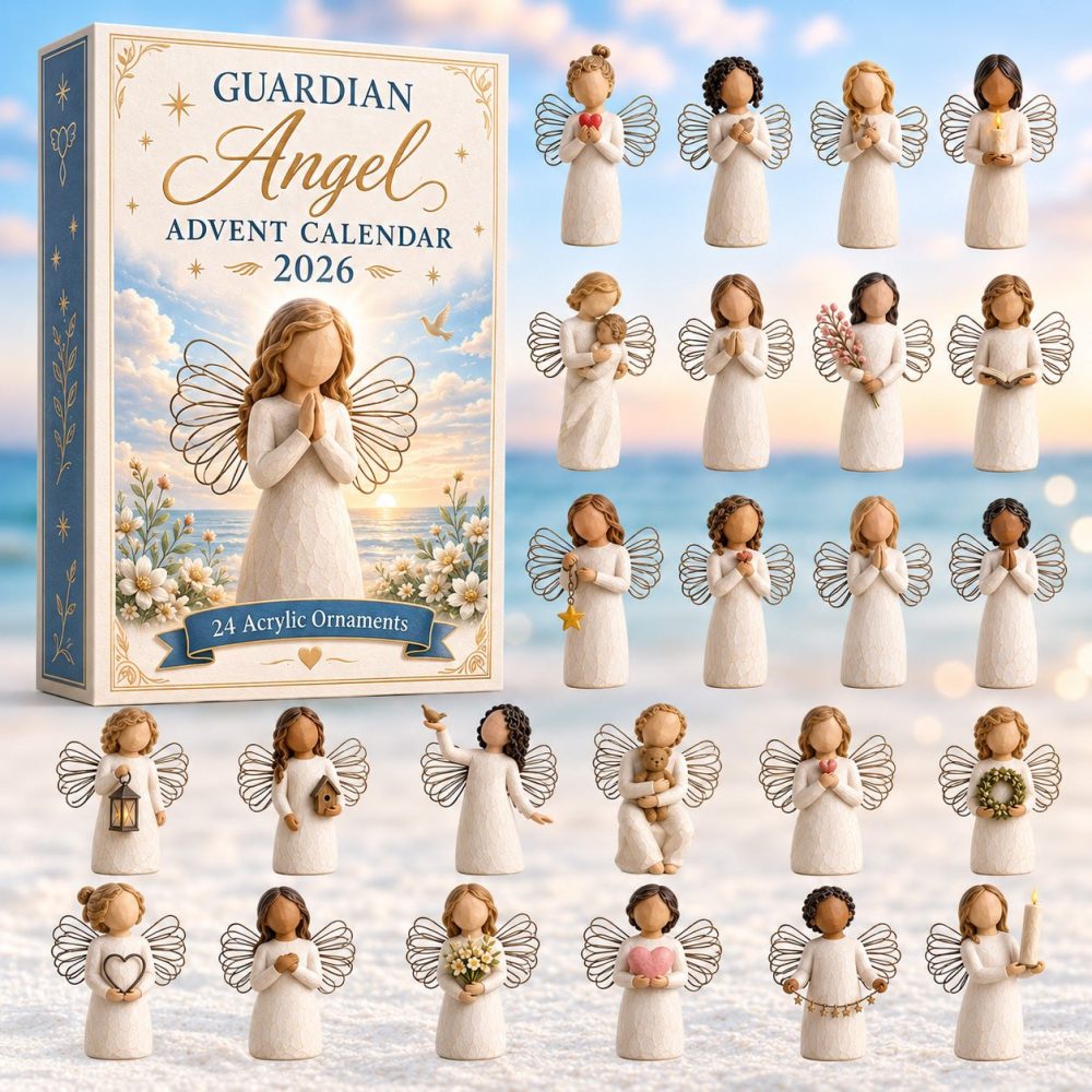 Blue Wings Guardian Angel Advent Calendar 2026 - 24-Day Acrylic Charms, Heavenly Keepsakes & Gift-Ready Display