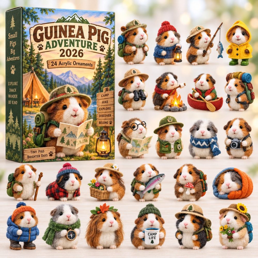 Limited Edition Guinea Pig Adventure Countdown 2026 — 24 Premium Acrylic Charms, Daily Surprise Gift For Pet Lovers