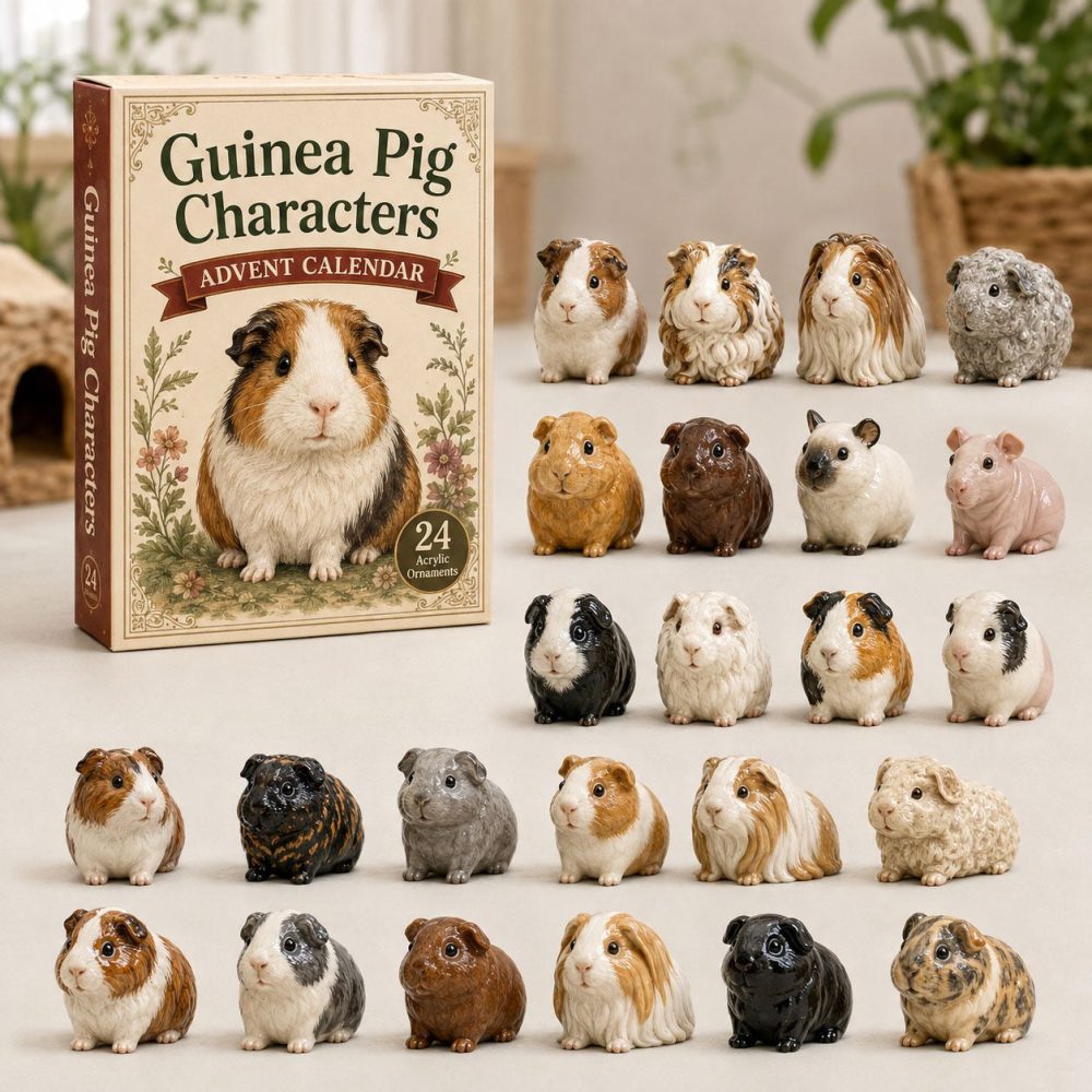 Guinea Pig Characters 2026 Advent Calendar — 24-Day Acrylic Charm Countdown, Cute Guinea Pig Collectibles & Gift-Ready Display