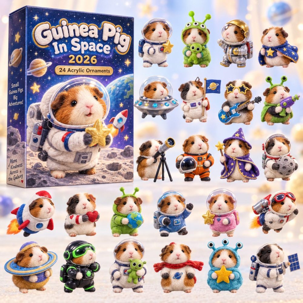 Guinea Pig In Space Advent Calendar 2026 — 24 Astronaut-Themed Acrylic Charms , Spacey & Playful Gift For Kids & Pet Fans