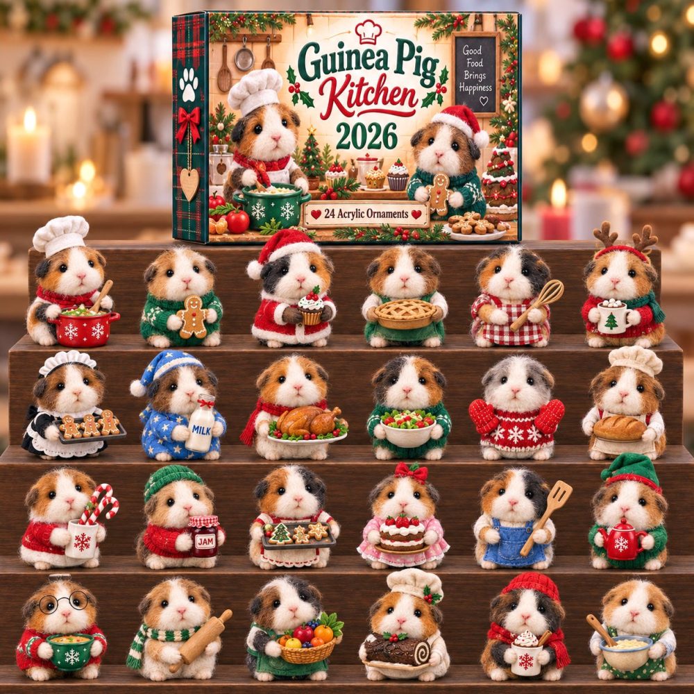 Guinea Pig Kitchen Advent Calendar 2026 — 24-Day Acrylic Charms Featuring Cute Cooking Guinea Pigs , Fun Gift For Pet & Food Lovers