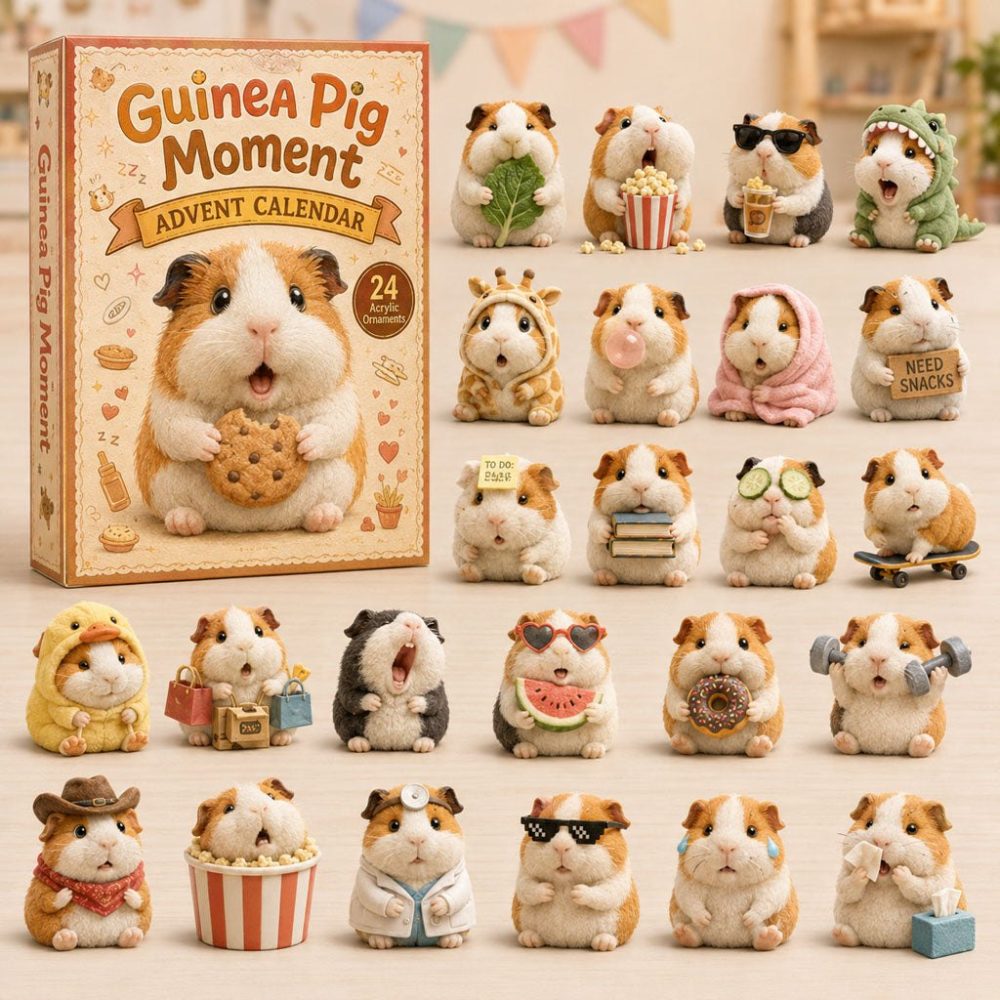Adorable Guinea Pig Moments 24-Day Advent Calendar — Acrylic Charm Set, Cute Daily Countdown For Pet Lovers & Gift Ideas