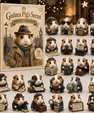Guinea Pig Secret Agent 24-Day Advent Calendar — Spy-Themed Acrylic Charms, Cute Holiday Countdown Gift For Pet Lovers & Kids