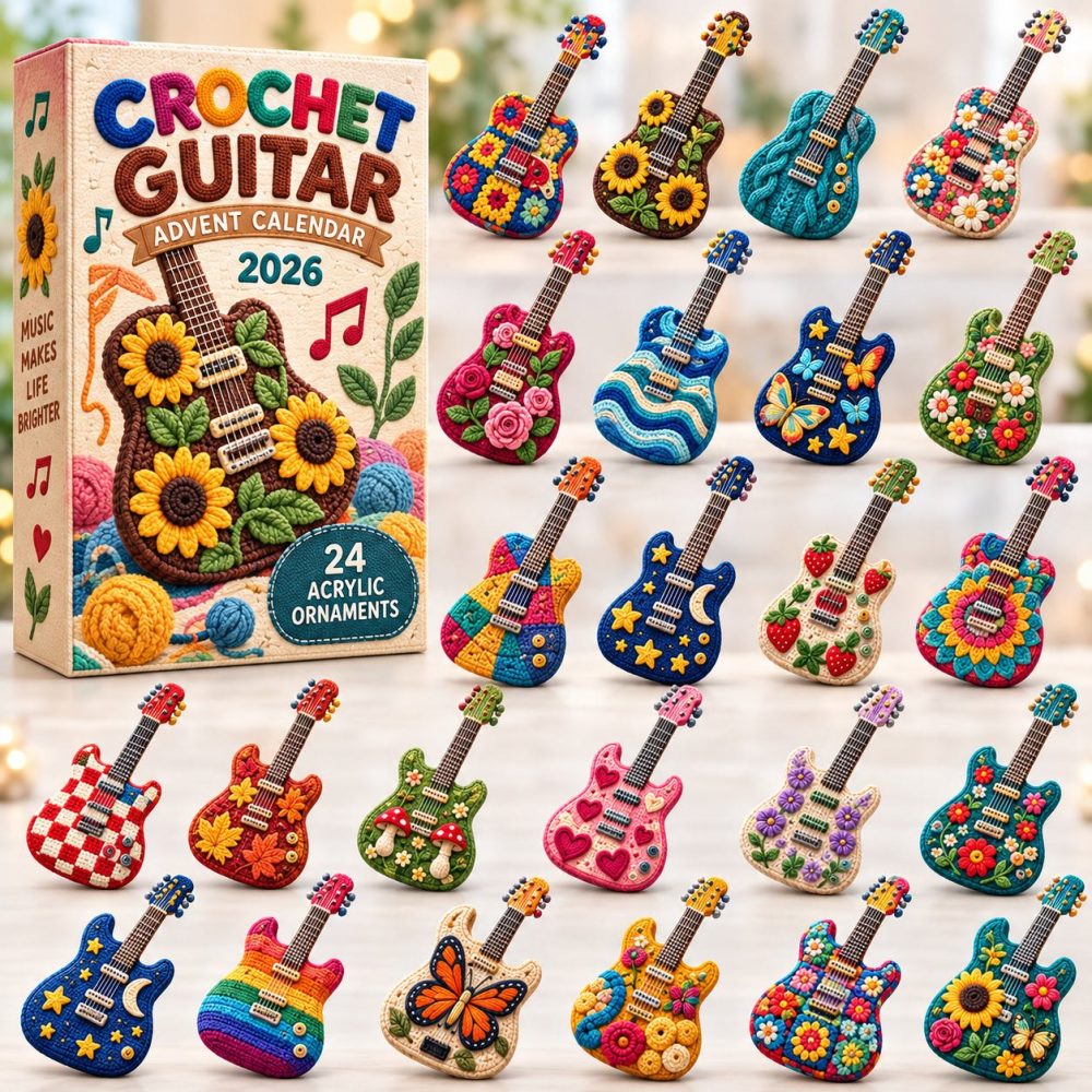 Melody Dreams Guitar Advent Calendar - 24-Day Acrylic Charm Set, Song-Themed Holiday Countdown & Gift For Guitarists