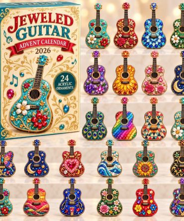 Musical Soul Guitar Advent Calendar - 24-Day Acrylic Music Charms, Inspirational Holiday Countdown For Musicians
