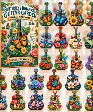 Vintage Guitar Groove Holiday Advent Calendar - 24-Day Acrylic Guitar Charms, Music Lover Countdown Gift