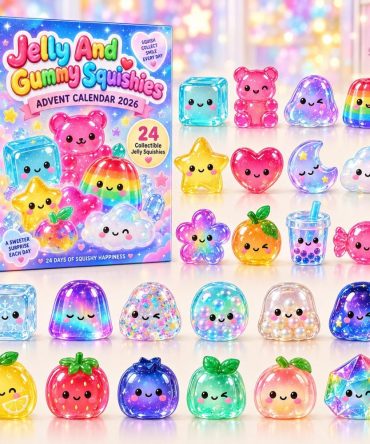 Gummy Squishy Surprise Countdown 2026 — 24-Day Advent Calendar With Collectible Acrylic Charms, Fun Stocking Stuffer