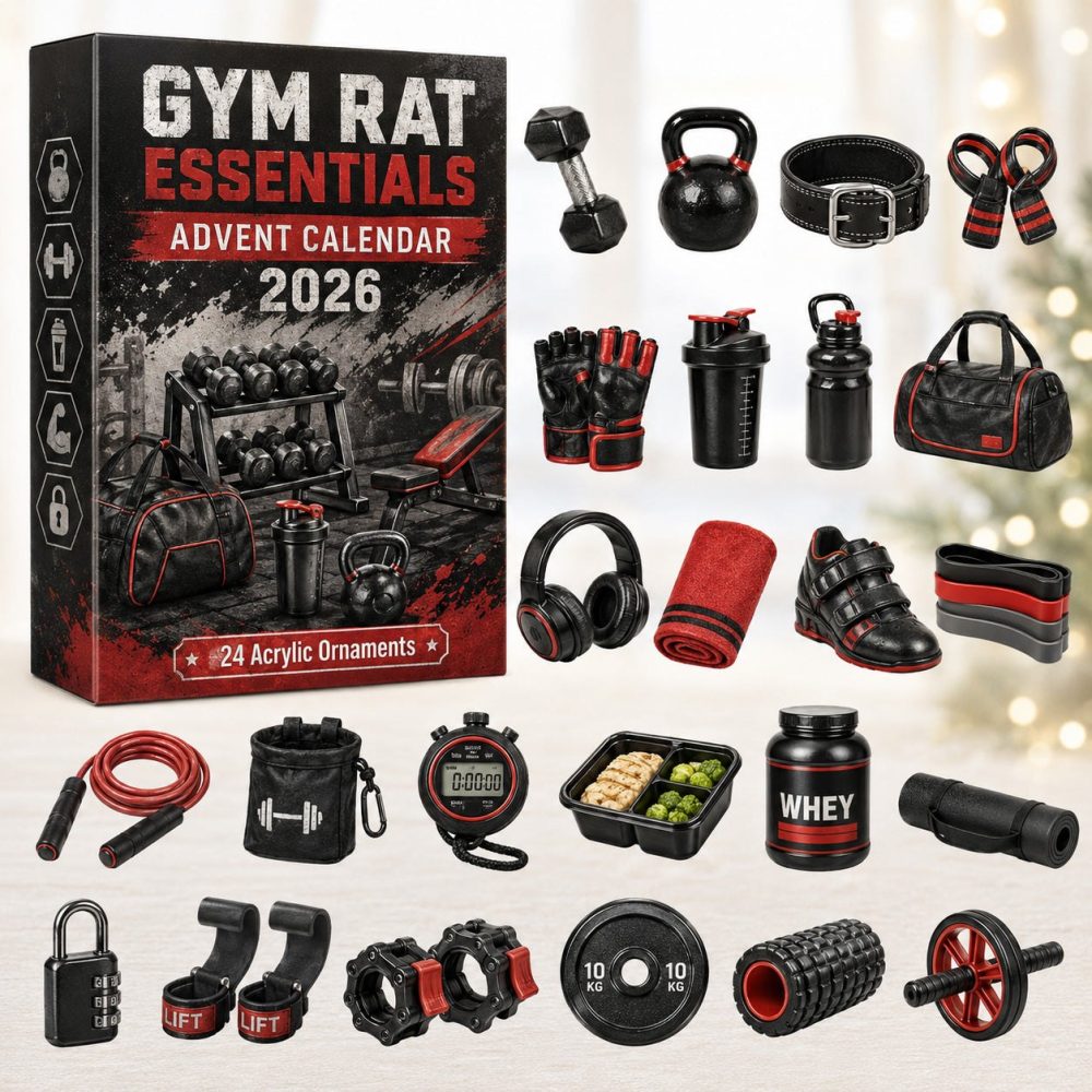 Gym Rat Essentials Countdown Calendar 2026 — 24-Day Fitness Charm Advent, Acrylic Tokens For Workout Fans & Motivation Gifts