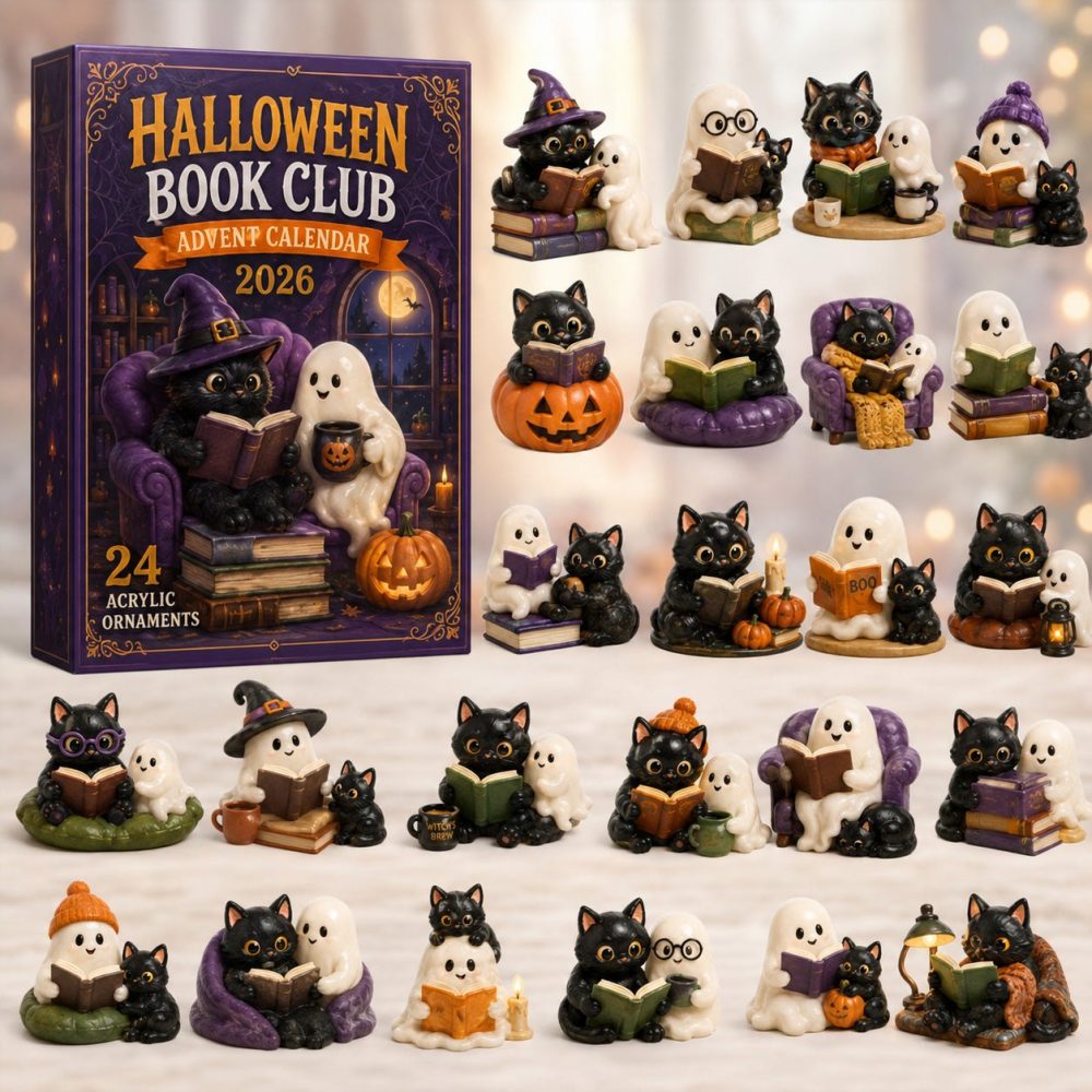 2026 Halloween Book Club Advent Calendar — 24-Day Spooky Reading Countdown With Acrylic Literary Charms, Gift For Book Lovers & Readers