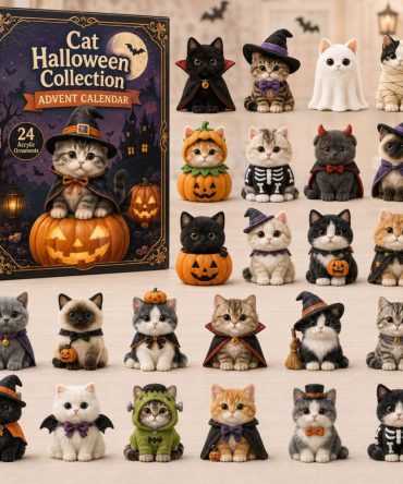 Halloween Cat 2026 Advent Calendar — 24-Day Acrylic Charm Countdown, Spooky Cute Cat Charms For Halloween Décor & Gifts