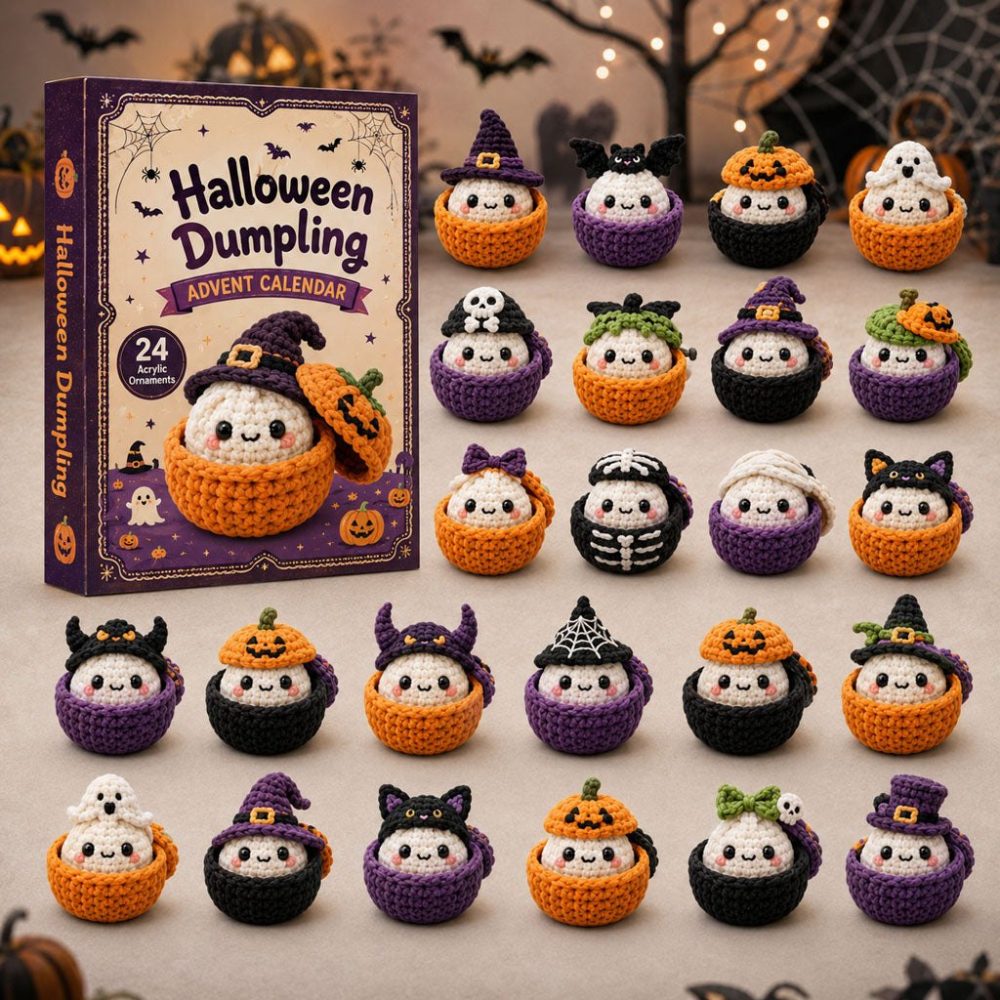 Halloween Dumpling 24-Day Treat Calendar With 24 Cute Acrylic Charms — 2026 Kawaii Spooky Countdown & Gift For Kids And Collectors