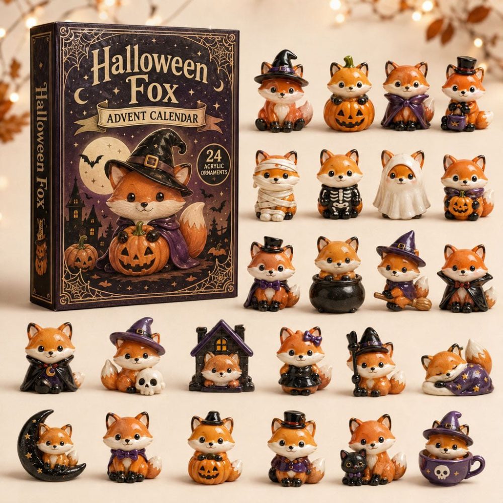Halloween Fox 2026 Advent Calendar — 24-Day Acrylic Charm Countdown, Fox-Themed Spooky Seasonal Keepsake & Giftable Decor