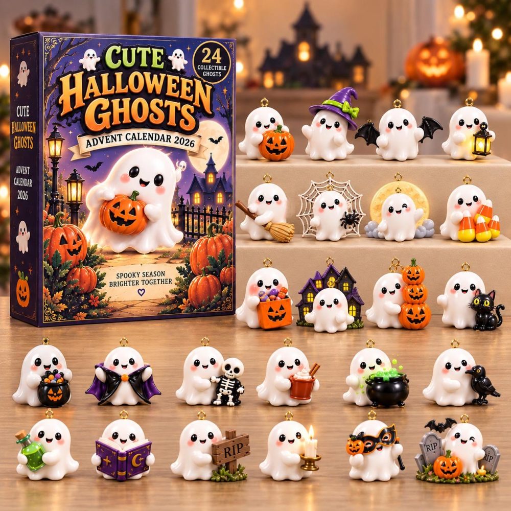 2026 Halloween Ghost Advent Calendar — 24 Spooky Acrylic Charms, Haunted Countdown Gift With Glow & Stickers