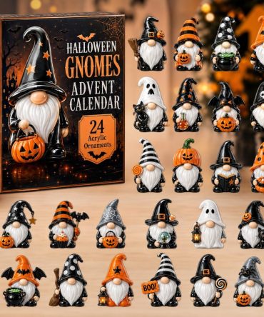 Halloween Gnomes 24-Day Countdown Calendar With 24 Acrylic Keepsakes — 2026 Haunted-Season Decor & Gift Set For Kids And Collectors