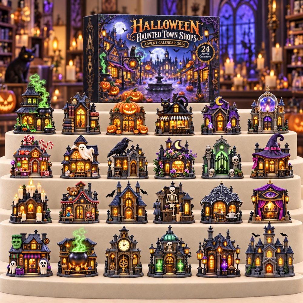 Halloween Village 2026 Advent-Style Countdown — 24-Day Spooky Acrylic Charm Set For Seasonal Home Decor & Party Countdowns