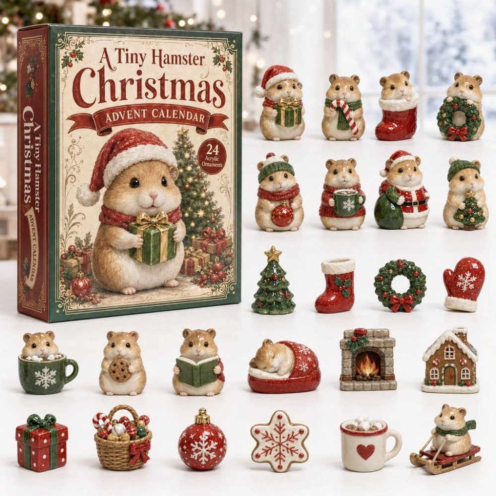 Hamster Christmas 2026 Advent Calendar — 24-Day Acrylic Charm Countdown, Cute Hamster Holiday Collectibles & Stocking Stuffer