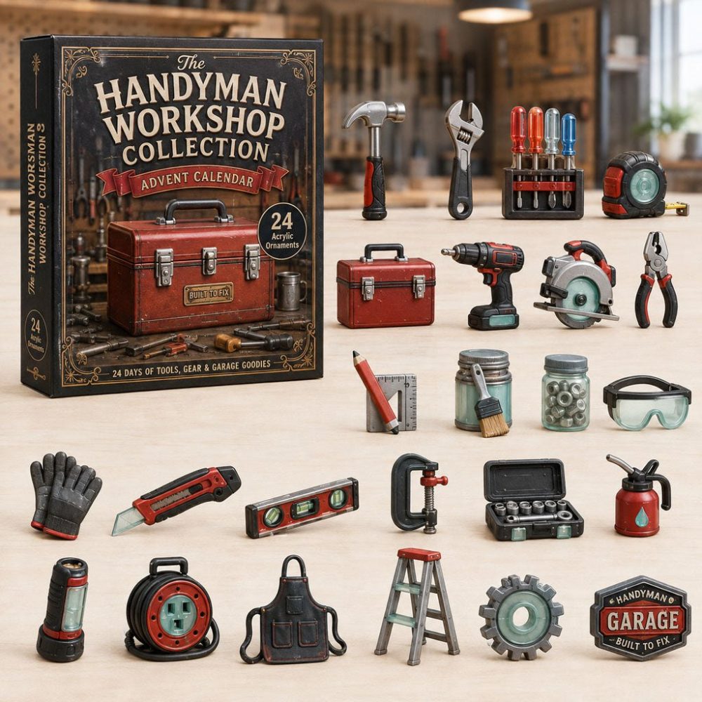 Handyman Workshop Tool Advent Calendar 2026 — 24-Door Acrylic Tool Charms, Perfect Gift For Diyers & Mechanics
