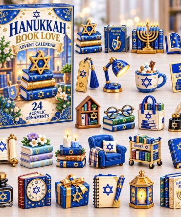 2026 Hanukkah Bookish Advent Calendar — 24 Literary Acrylic Charms, Story & Reading-Themed Countdown For Bibliophiles