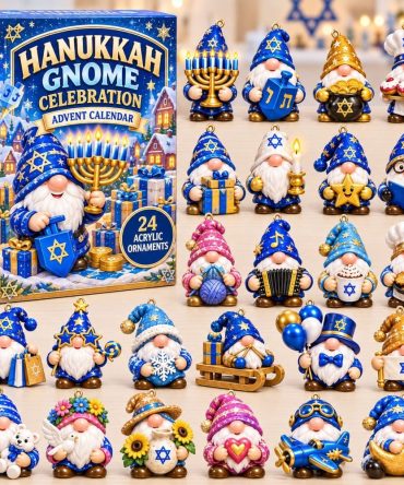 2026 Hanukkah Gnome Celebration Advent Calendar — 24 Acrylic Gnome Charms, Festive Countdown Gift For Families