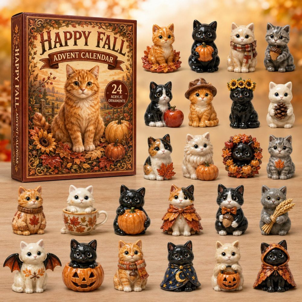 Happy Fall 2026 Advent Calendar — 24-Day Acrylic Charm Countdown, Warm Autumn Decor & Daily Surprise Gift Set